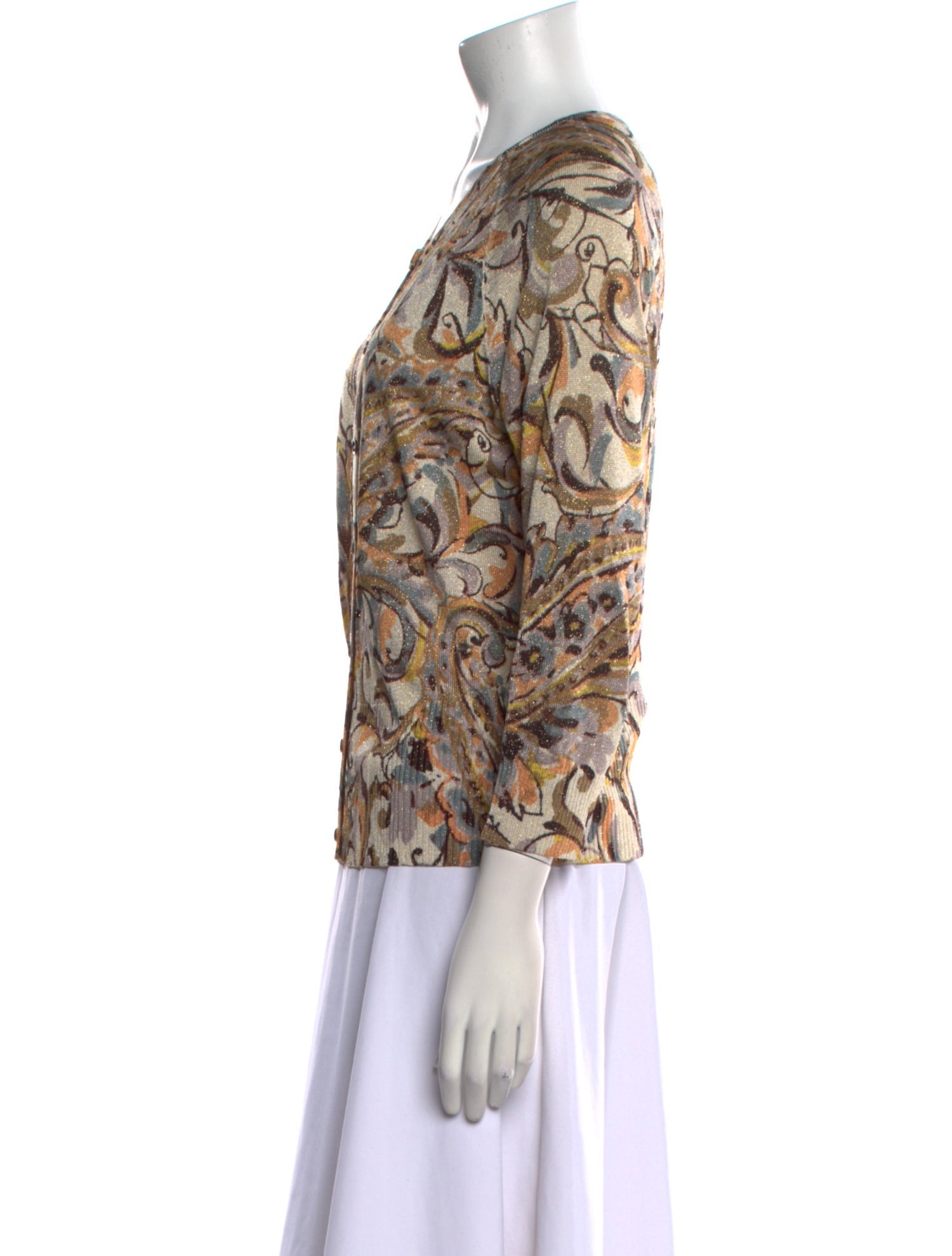 SoCa By St. John Printed Scoop Neck Sweater