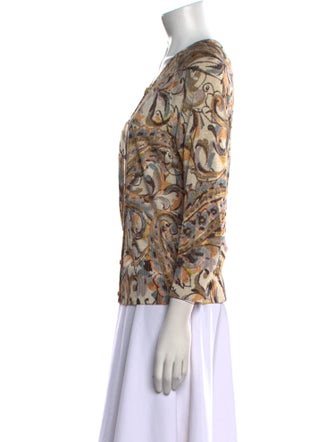 SoCa By St. John Printed Scoop Neck Sweater