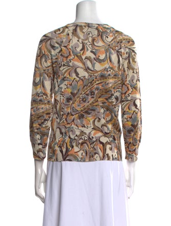 SoCa By St. John Printed Scoop Neck Sweater