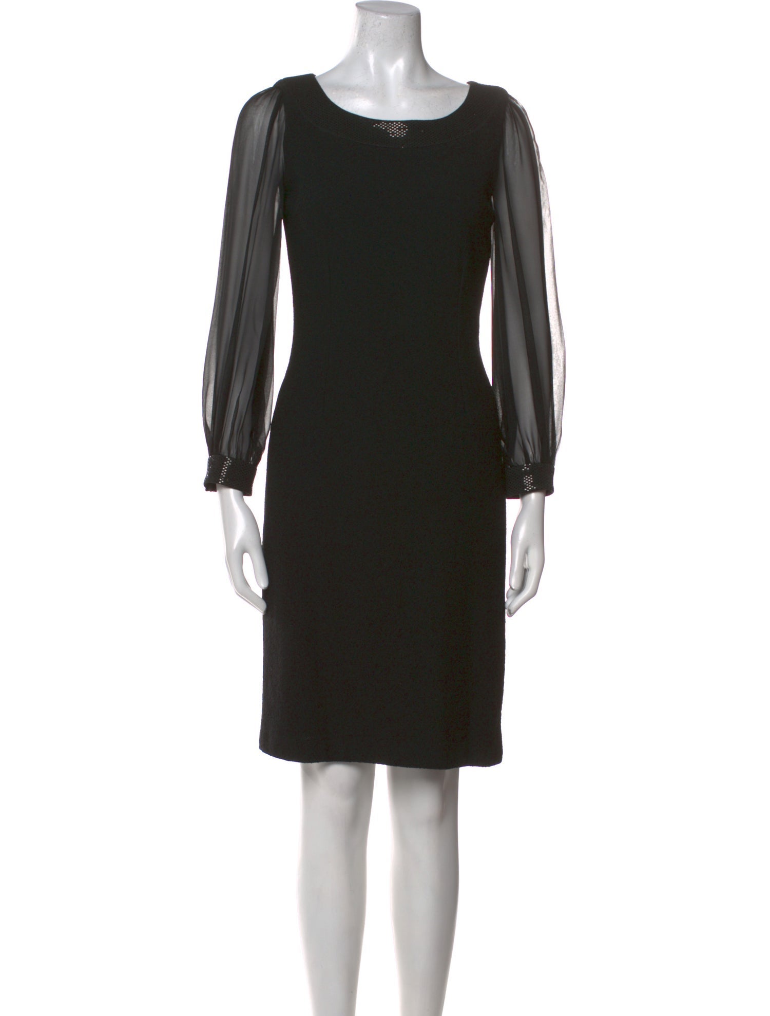St. John Bateau Neckline Knee-Length Dress