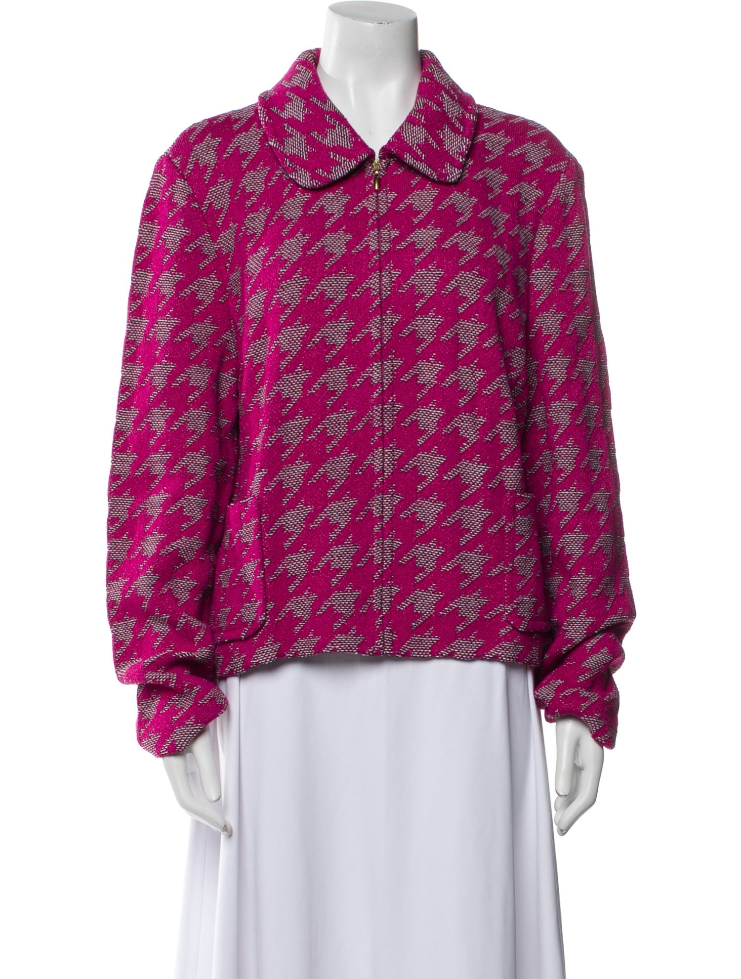 St. John Houndstooth Print Jacket