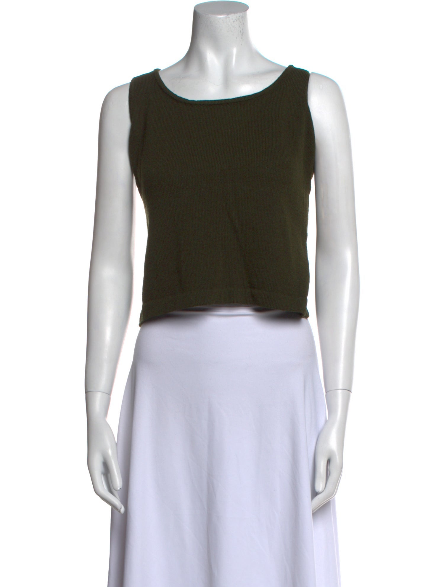 St. John Wool Scoop Neck Crop Top