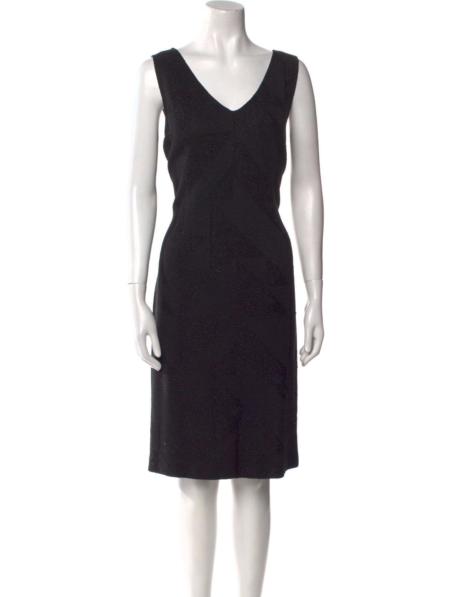 St. John Couture V-Neck Knee-Length Dress