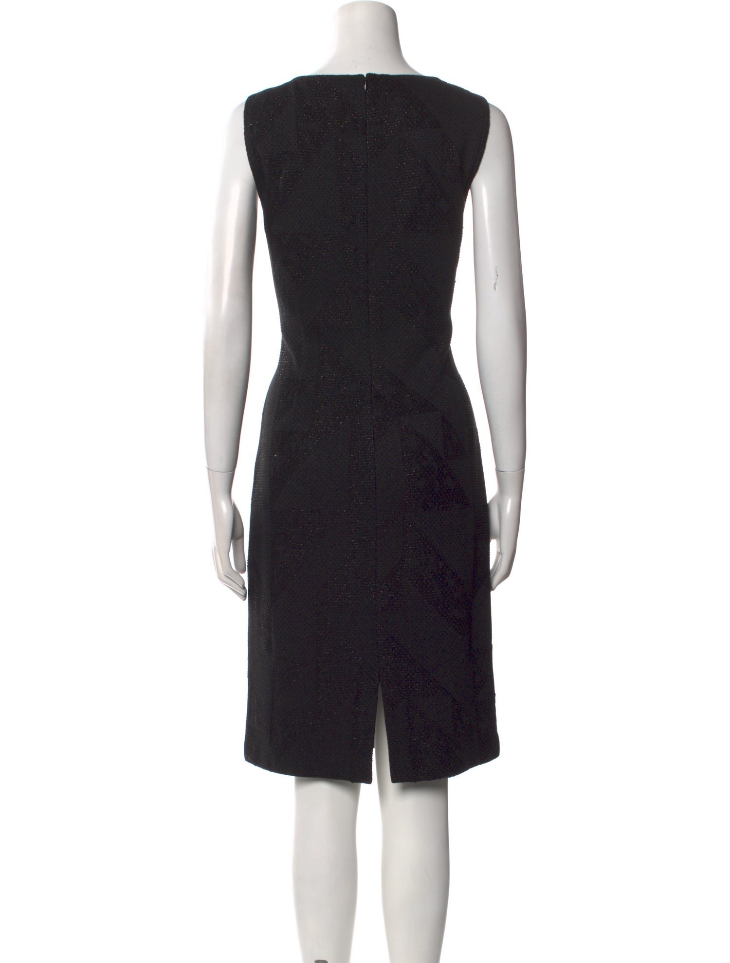 St. John Couture V-Neck Knee-Length Dress