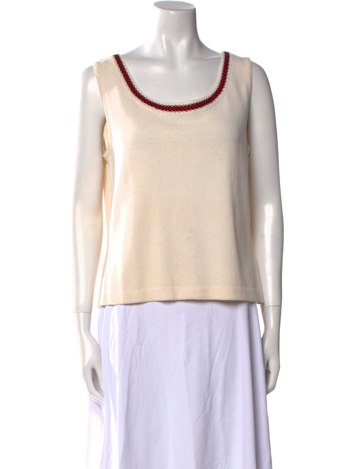 St. John Scoop Neck Sleeveless Top