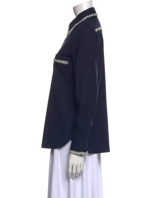 St. John Wool Long Sleeve Button-Up Top