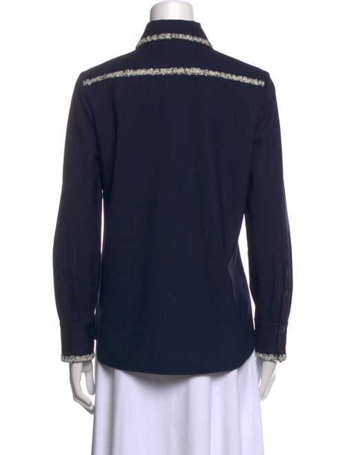 St. John Wool Long Sleeve Button-Up Top