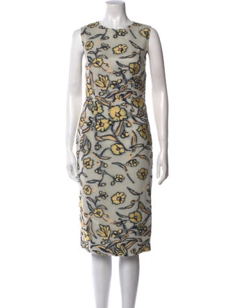 St. John Printed Midi Length Dress
