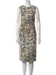 St. John Printed Midi Length Dress