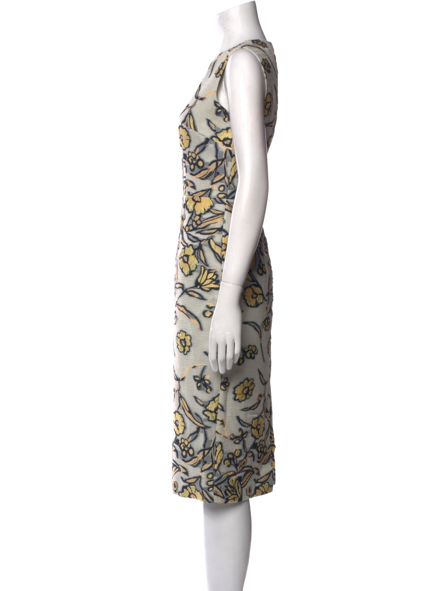 St. John Printed Midi Length Dress