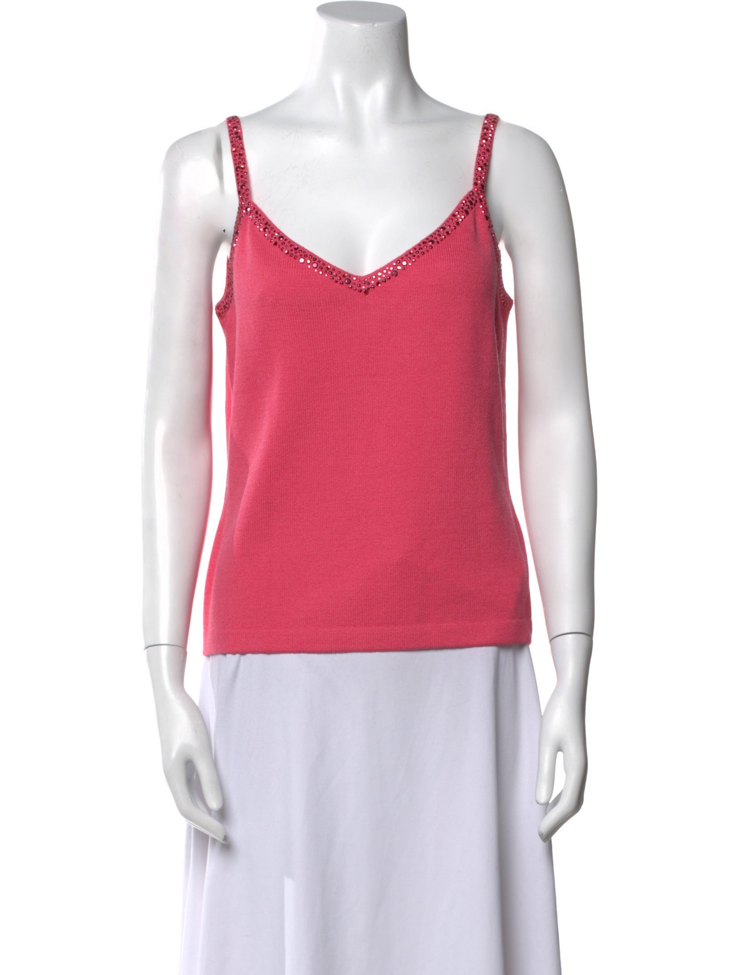 St. John Wool V-Neck Top