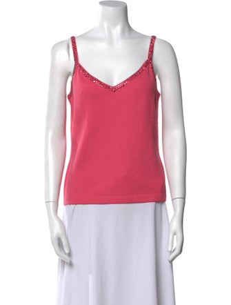 St. John Wool V-Neck Top