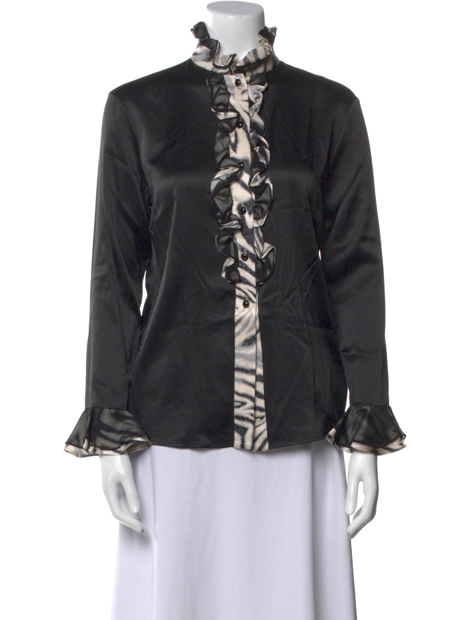 St. John Silk Mock Neck Blouse