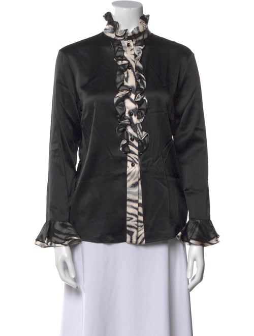 St. John Silk Mock Neck Blouse