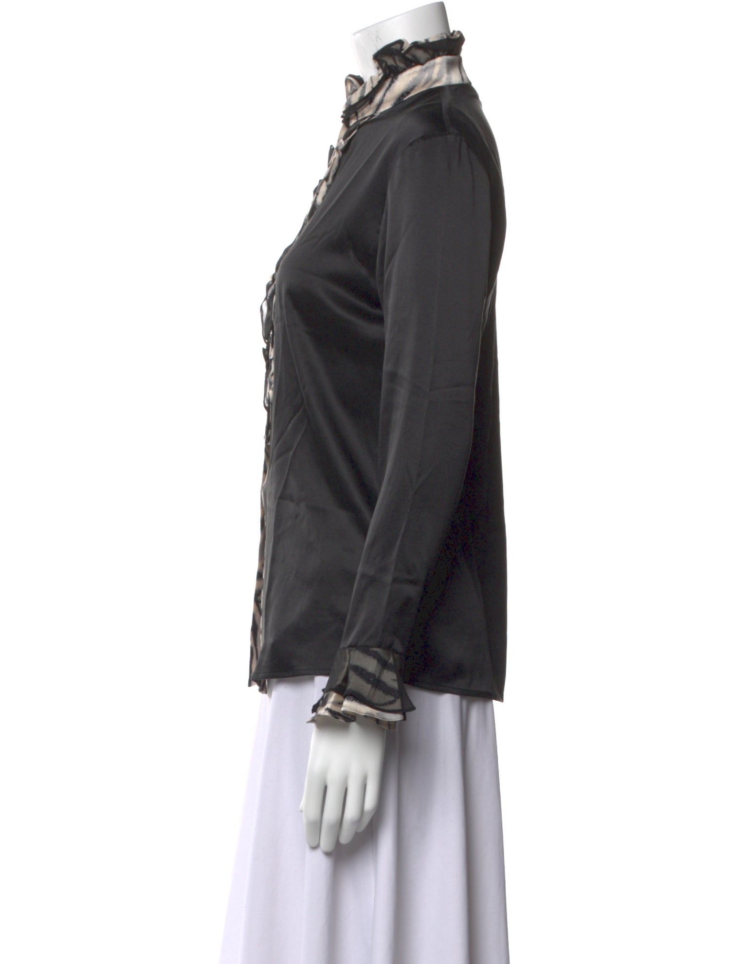 St. John Silk Mock Neck Blouse