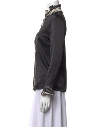 St. John Silk Mock Neck Blouse