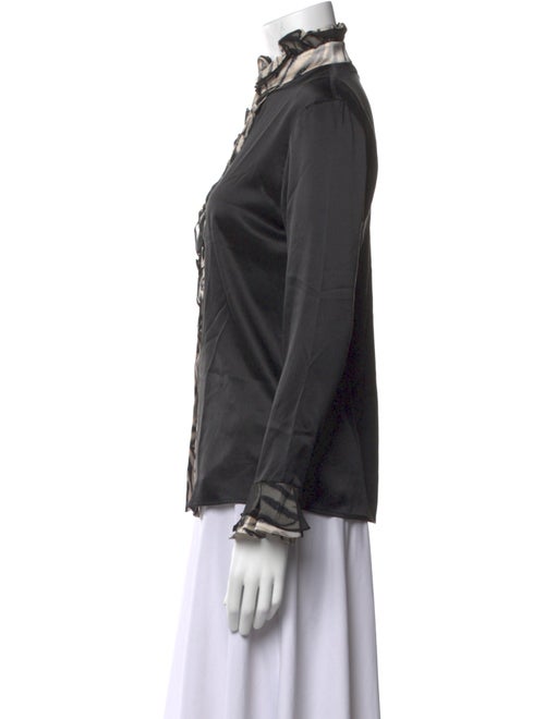 St. John Silk Mock Neck Blouse