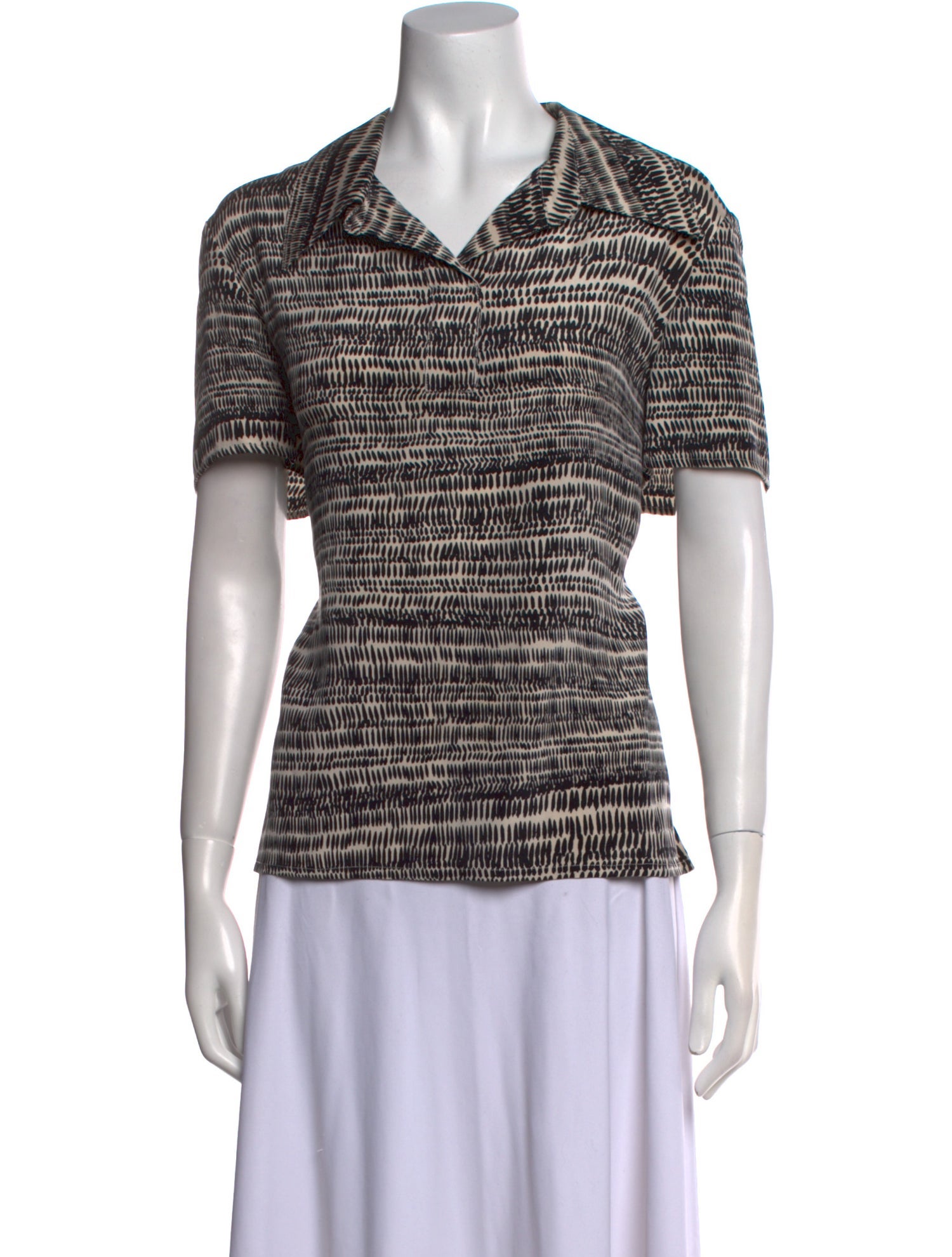 St. John Printed Short Sleeve Top