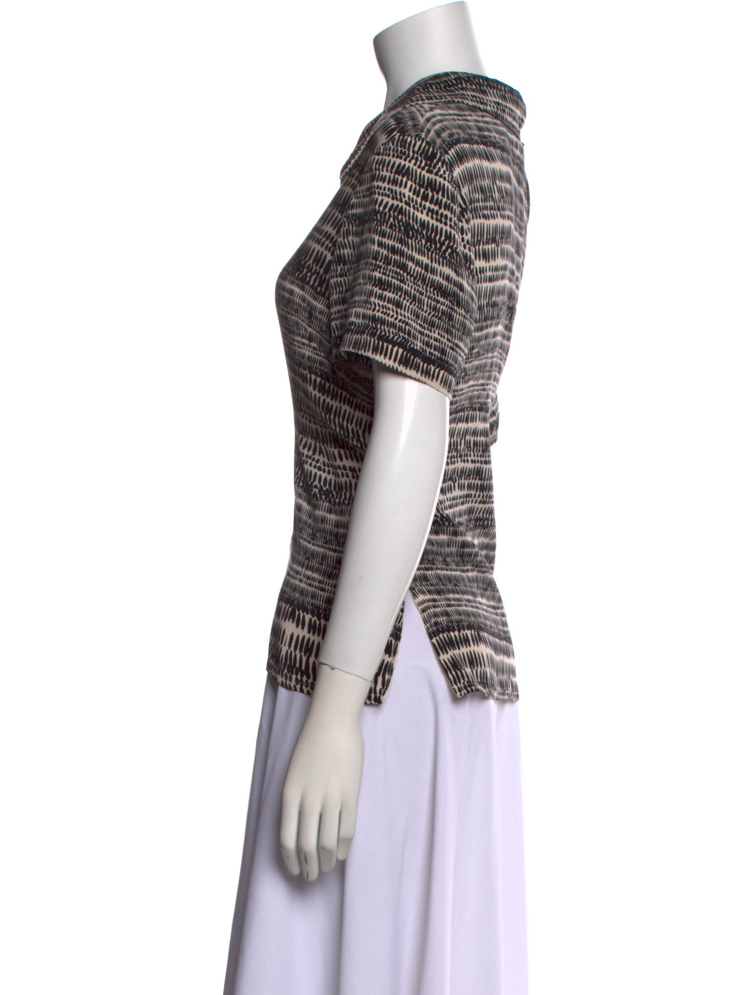 St. John Printed Short Sleeve Top