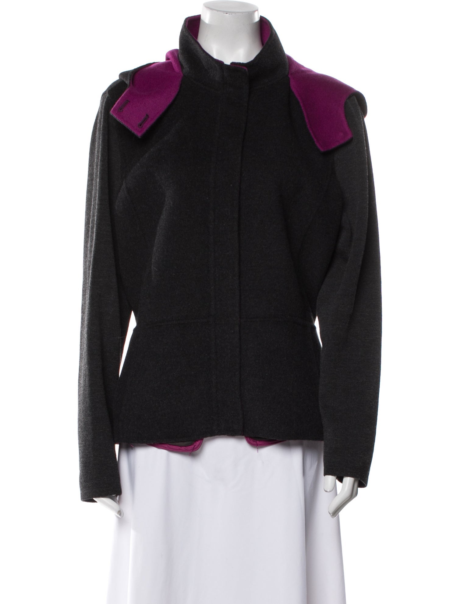 St. John Angora Colorblock Pattern Jacket