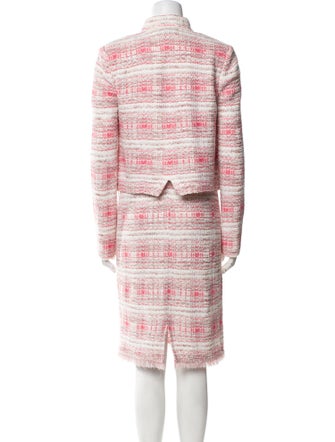 St. John Printed Fringe Trim Accent Dress Set