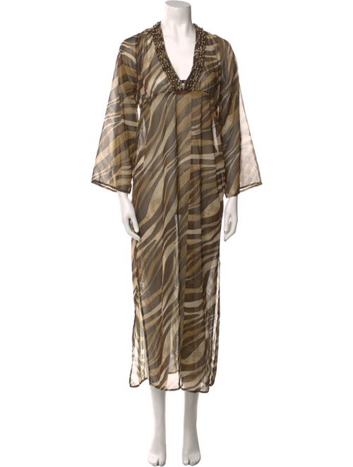 St. John Animal Print Long Dress