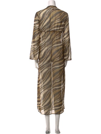 St. John Animal Print Long Dress
