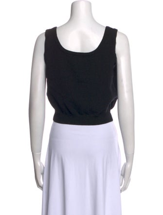 St. John Wool Scoop Neck Crop Top