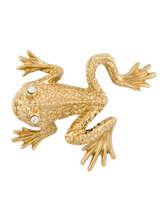 St. John Crystal Frog Pin Brooch