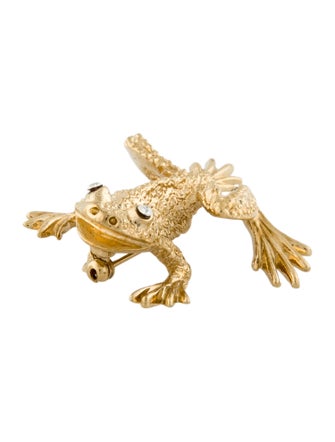St. John Crystal Frog Pin Brooch