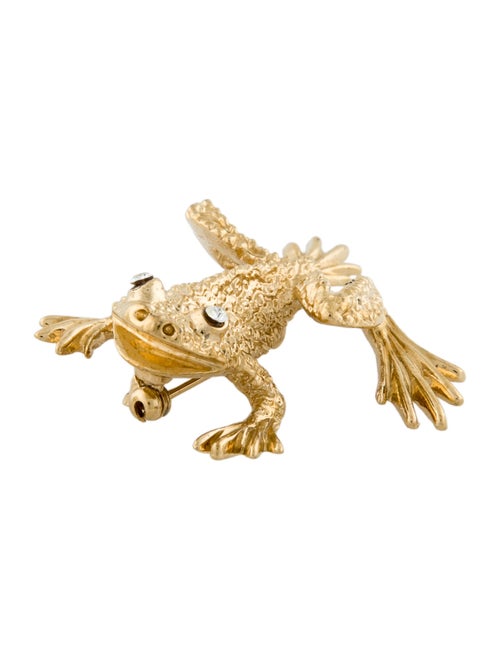 St. John Crystal Frog Pin Brooch