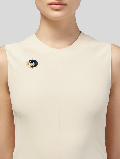 St. John Crystal & Enamel Ladybug Pin Brooch