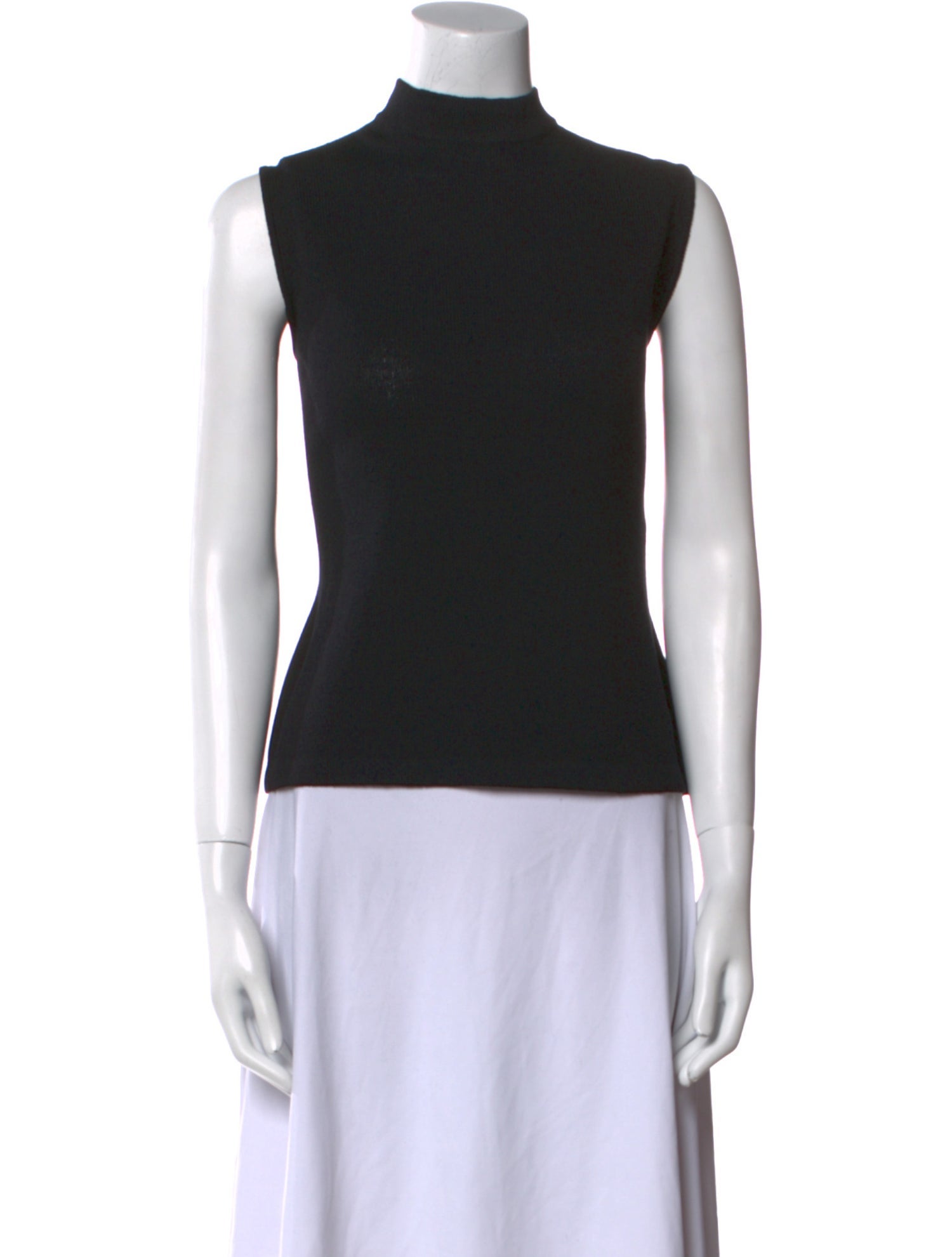 St. John Mock Neck Sleeveless Top
