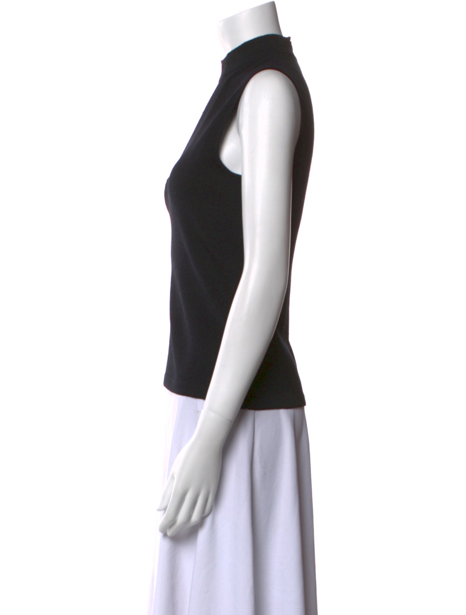 St. John Mock Neck Sleeveless Top