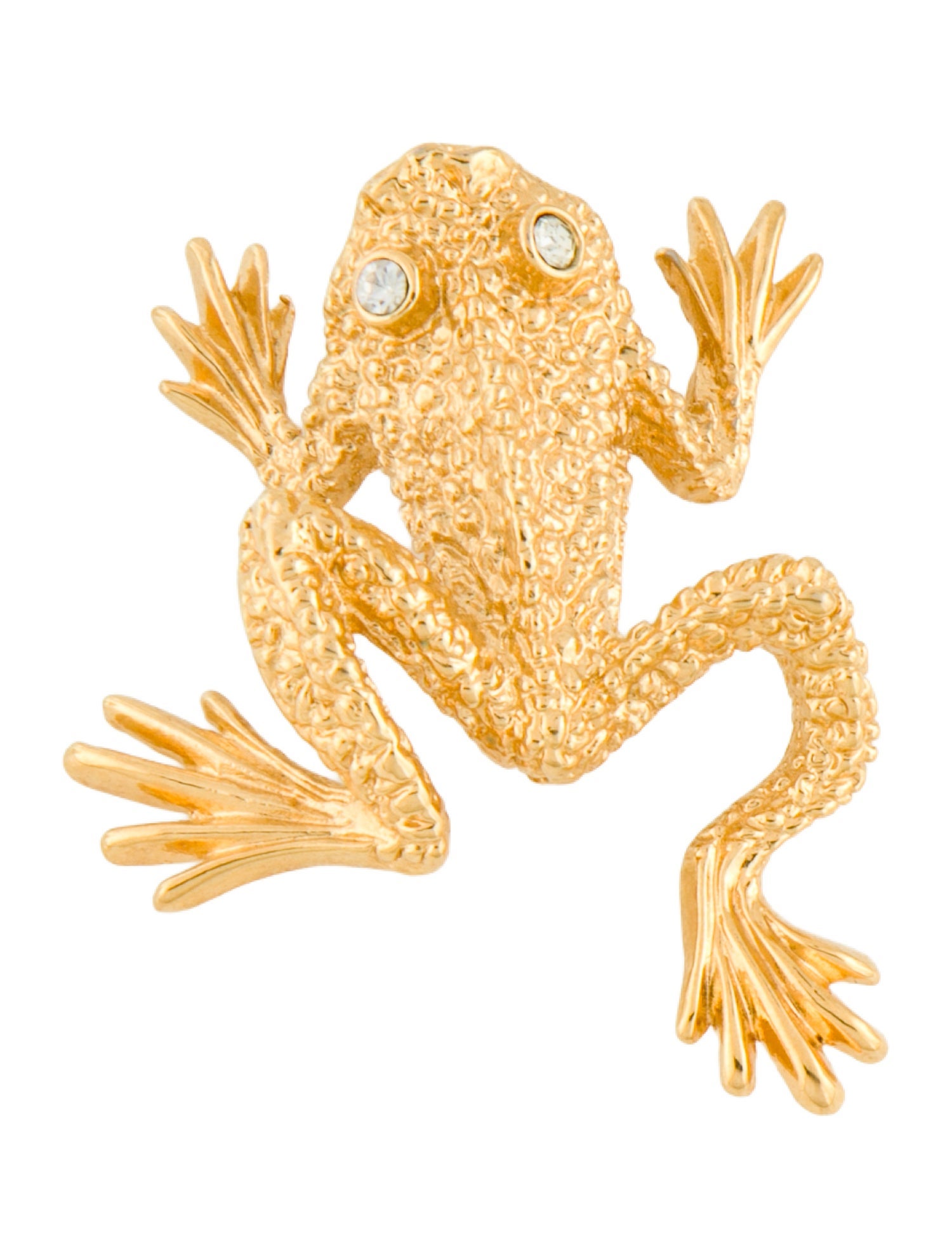 St. John Vintage Crystal Frog Pin Brooch