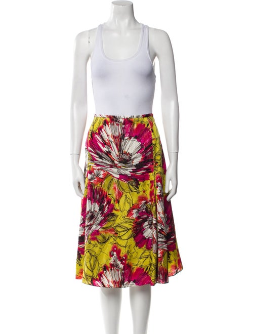 St. John Silk Floral Print Skirt Set