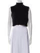 St. John Wool Mock Neck Crop Top
