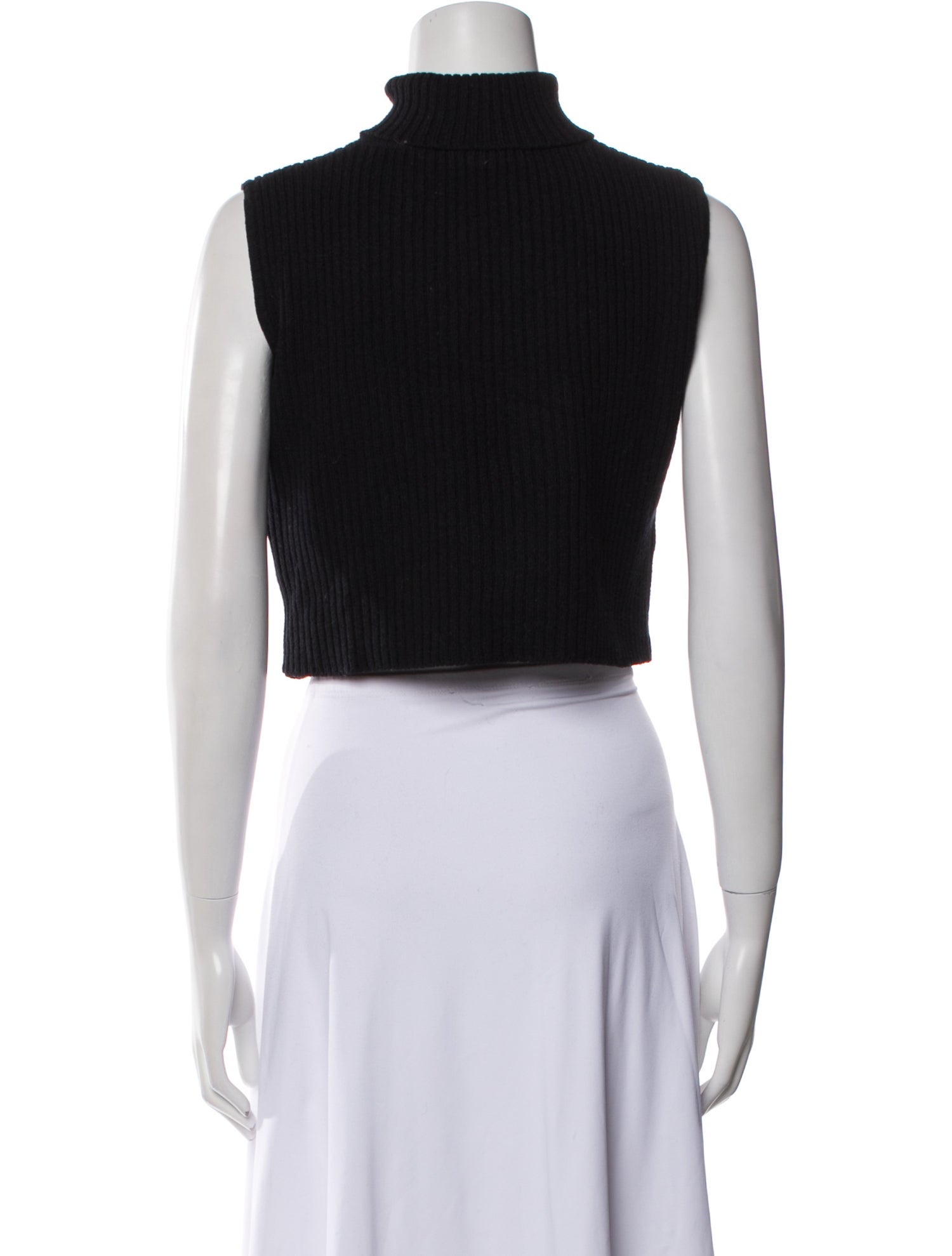 St. John Wool Mock Neck Crop Top