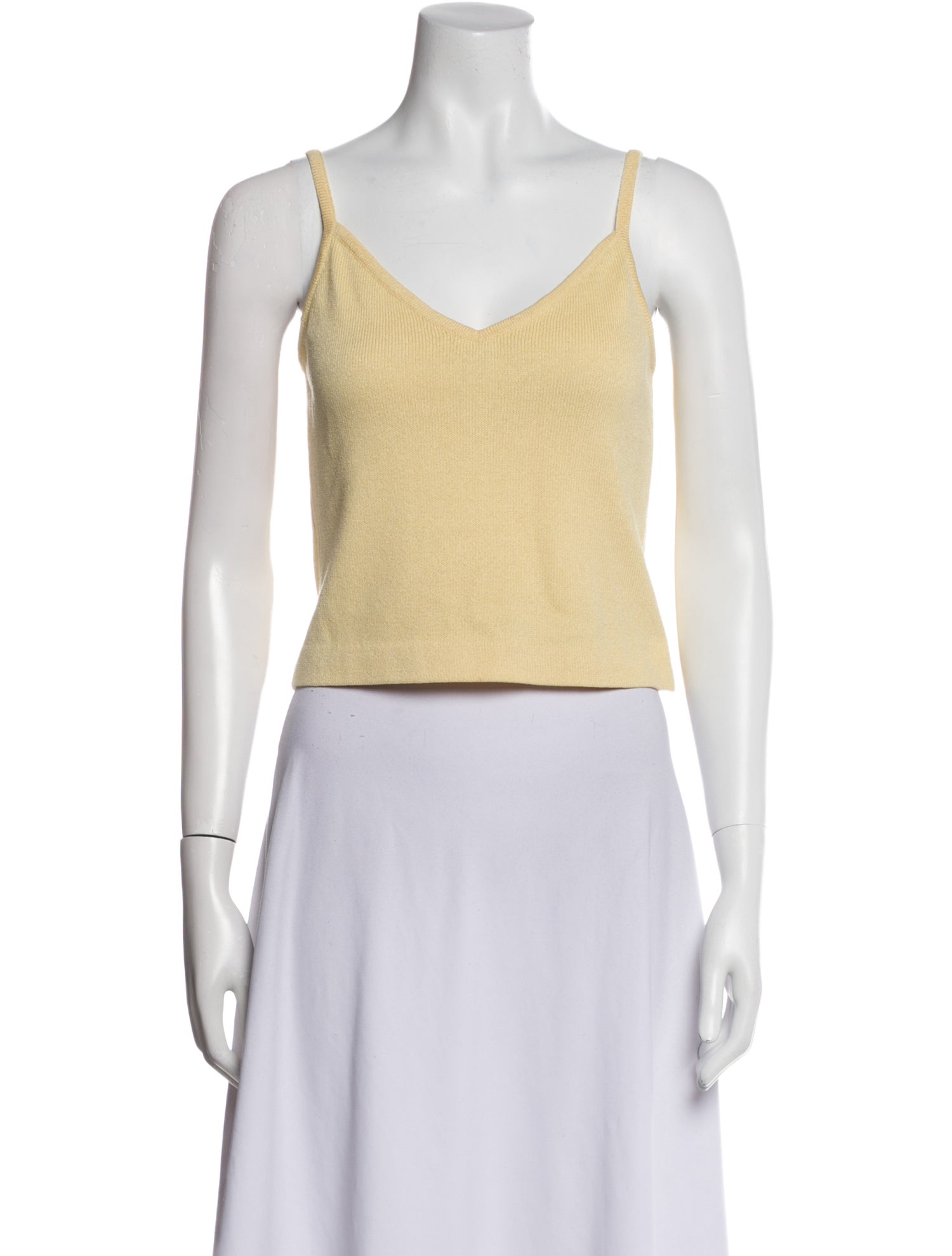 St. John V-Neck Sleeveless Crop Top