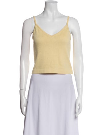 St. John V-Neck Sleeveless Crop Top