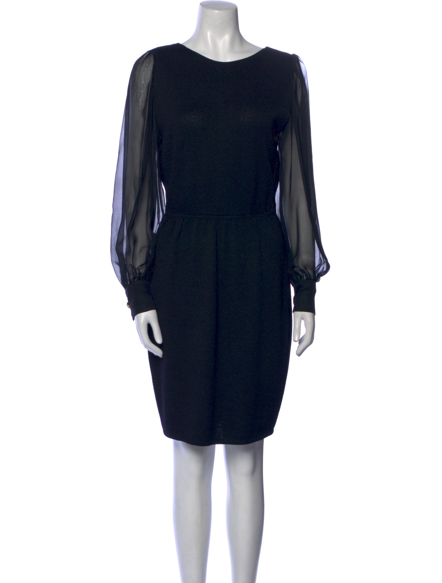 St. John Scoop Neck Knee-Length Dress