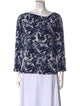 St. John Printed Bateau Neckline Blouse