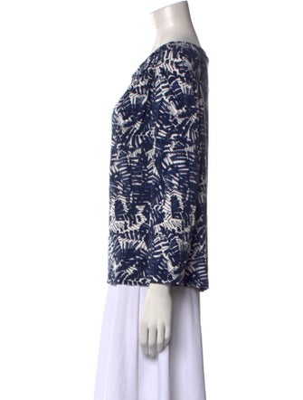 St. John Printed Bateau Neckline Blouse