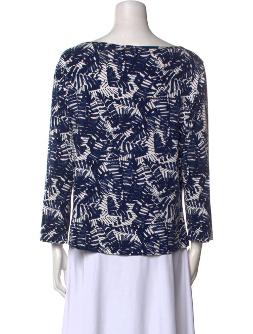 St. John Printed Bateau Neckline Blouse