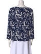 St. John Printed Bateau Neckline Blouse