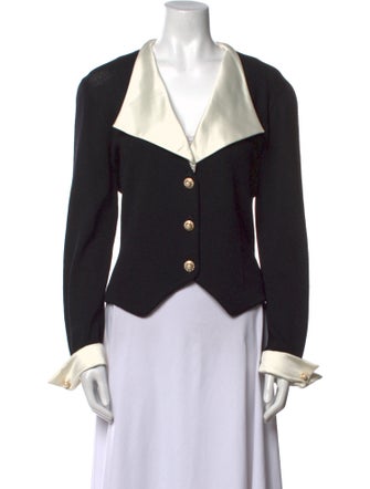 St. John Colorblock Pattern V-Neck Sweater