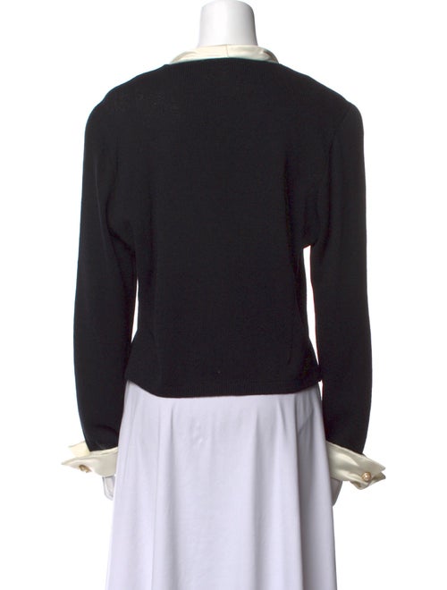 St. John Colorblock Pattern V-Neck Sweater