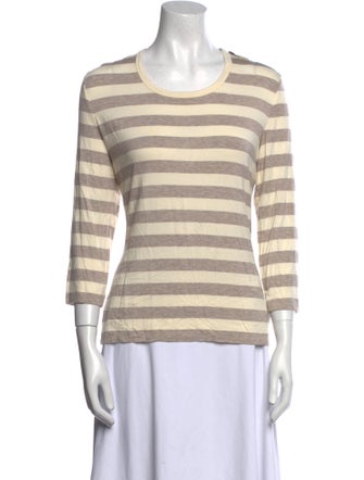 St. John Striped Scoop Neck Top