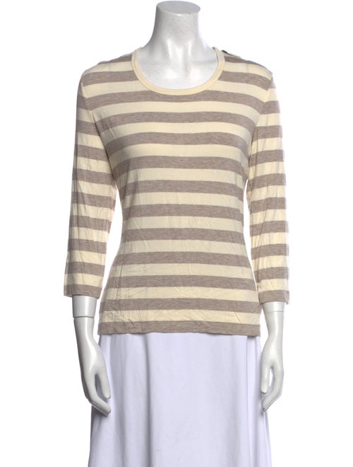 St. John Striped Scoop Neck Top
