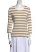 St. John Striped Scoop Neck Top